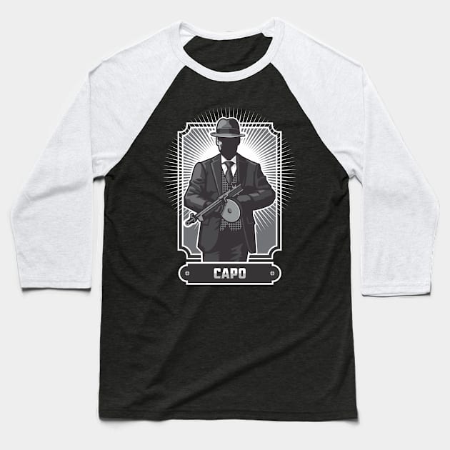 Character Metaphor- Mafia Mobster Capo 2.0 Baseball T-Shirt by Vector-Artist